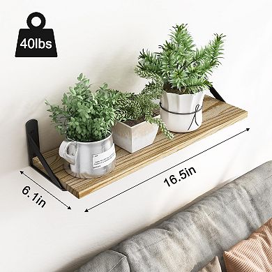 Set of 6 Floating Wall Shelf Sets Farmhouse Storage Decor 16.5 Inch