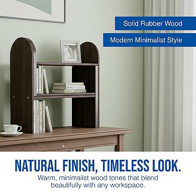 Expandable Desk Hutch Organizer Engineered Wood Bookshelf