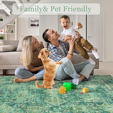ANIXOL Vintage Oriental Washable Area Rug
