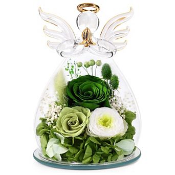 Preserved Rose Angel Figurine Mother's Day Gift for Mom Grandma Wife Her