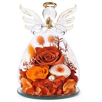 Preserved Rose Angel Figurine Mother's Day Gift for Mom Grandma Wife Her