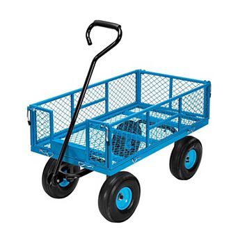 880Lbs Heavy Duty Mesh Steel Garden Cart Folding Wagon Removable Sides