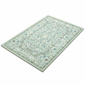 2x3 Vintage Floral Area Rug, Soft Low-Pile Non-Slip Mat for Entryways
