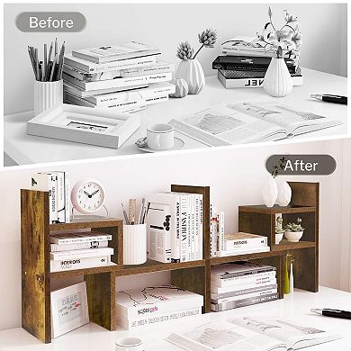 Freestyle Rotating Wood Desk Organizer Bookshelf