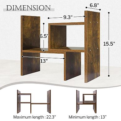 Freestyle Rotating Wood Desk Organizer Bookshelf
