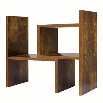 Freestyle Rotating Wood Desk Organizer Bookshelf