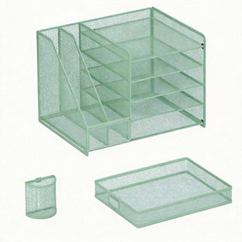 Mesh Desk Organizer 5 tier Tray Drawer And Pen Holder Office Storage
