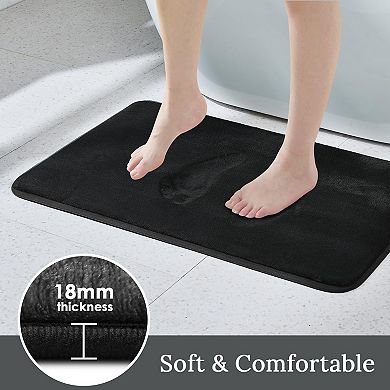 Memory Foam Bath Rug Set 3 Pc Non-Slip Washable Quick Dry