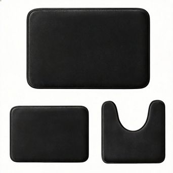 Memory Foam Bath Rug Set 3 pc Non-Slip Washable Quick Dry