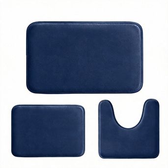 Memory Foam Bath Rug Set 3 pc Non-Slip Washable Quick Dry