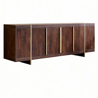 71" Modern TV Stand Entertainment Center with Hidden Storage and Handle-Free Doors