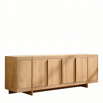 71" Modern TV Stand Entertainment Center with Hidden Storage and Handle-Free Doors