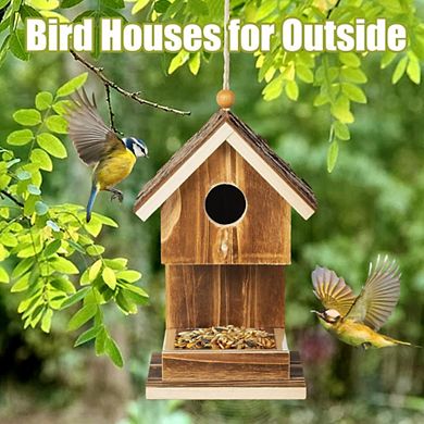 Premium Natural Wood Hanging Bird House