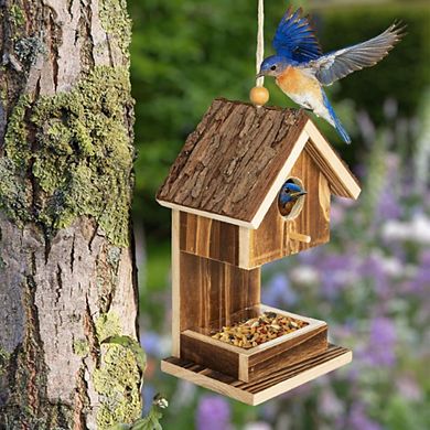Premium Natural Wood Hanging Bird House