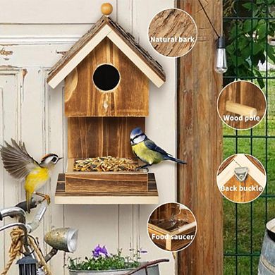 Premium Natural Wood Hanging Bird House