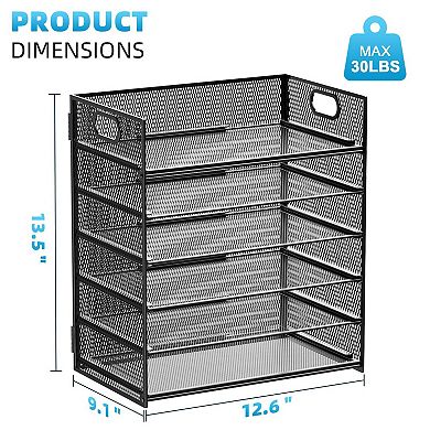 Mesh Desk File Organizer 6 Tier with Handle