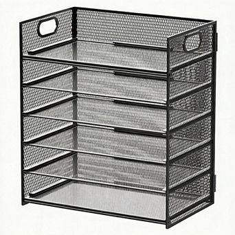 Mesh Desk File Organizer 6 tier with Handle