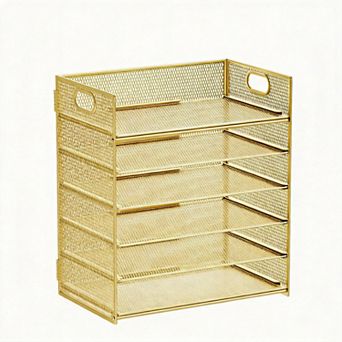 Mesh Desk File Organizer 6 tier with Handle
