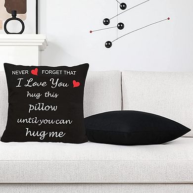 Valentine’s Pillow Cover 18x18 Two-Sided “I Love You” Hug Design