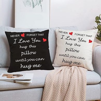 Valentine’s Pillow Cover 18x18 Two-Sided “I Love You” Hug Design