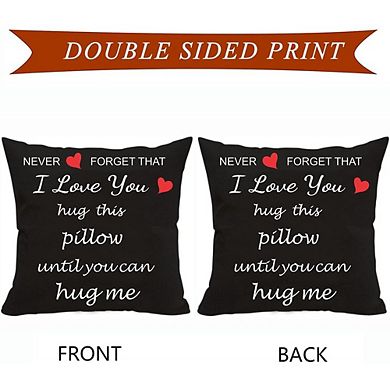 Valentine’s Pillow Cover 18x18 Two-Sided “I Love You” Hug Design