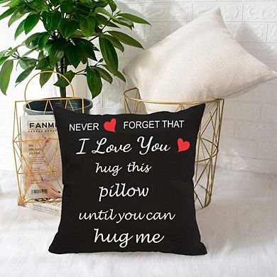 Valentine’s Pillow Cover 18x18 Two-Sided “I Love You” Hug Design