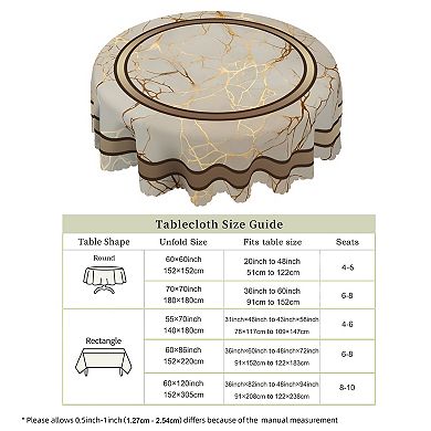 Vintage Gold Stripe Tablecloth, Easy-Care Dustproof Table Cover