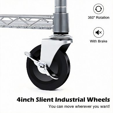 990lbs Heavy Duty Rolling Utility Cart Commercial Kitchen Trolley