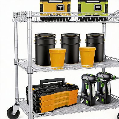 990lbs Heavy Duty Rolling Utility Cart Commercial Kitchen Trolley