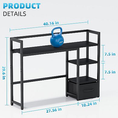 Desk Hutch with Drawer Monitor Stand Bookshelf