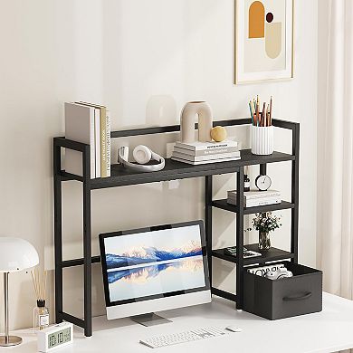Desk Hutch with Drawer Monitor Stand Bookshelf