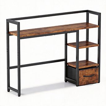 Desk Hutch with Drawer Monitor Stand Bookshelf
