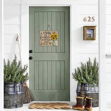 Sunflower Front Door Sign, Rustic Wooden Wreath, Spring Fall Floral Farmhouse Decor