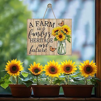 Sunflower Front Door Sign, Rustic Wooden Wreath, Spring Fall Floral Farmhouse Decor