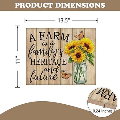 Sunflower Front Door Sign, Rustic Wooden Wreath, Spring Fall Floral Farmhouse Decor