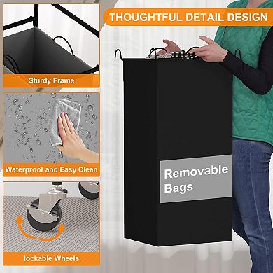 Laundry Basket with Lockable Wheels