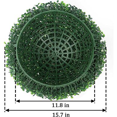 2 Pack 15.7″ Artificial Boxwood Topiary Balls for Backyard Balcony Garden & Home Décor