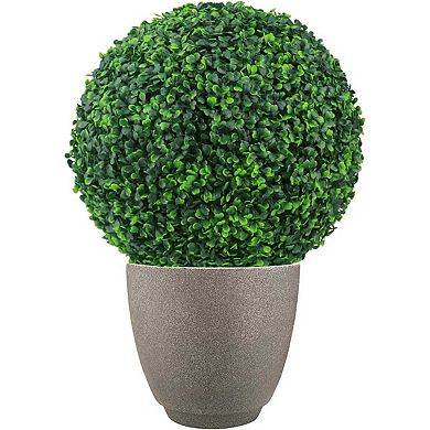 2 Pack 15.7″ Artificial Boxwood Topiary Balls for Backyard Balcony Garden & Home Décor