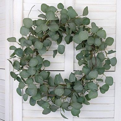 22 Inch Eucalyptus Leaves Wreath for Front Door Green Decor
