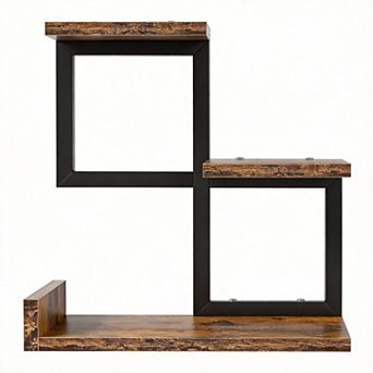 Desk Shelf Organizer 3 tier Wood Bookshelf with Metal Frame