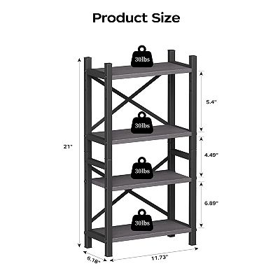 Desktop Bookshelf 4-Tier Stackable Narrow Organizer Display Shelf
