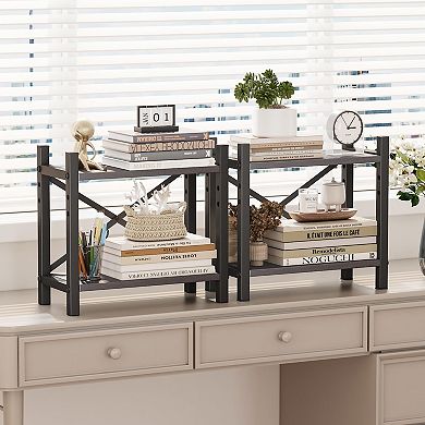 Desktop Bookshelf 4-Tier Stackable Narrow Organizer Display Shelf
