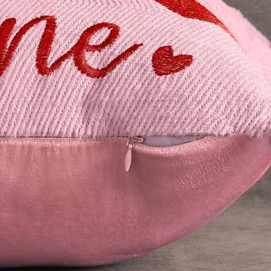 Valentine Plush “Be Mine” Pillow Covers 18x18 Inch Set of 2