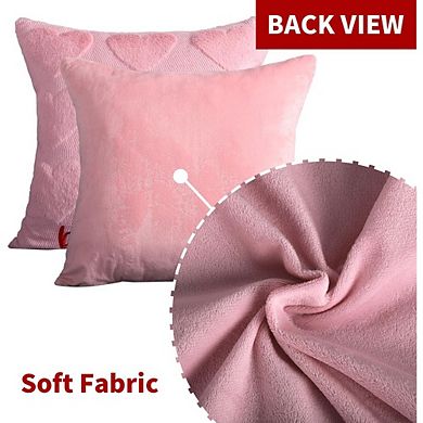 Valentine Plush “Be Mine” Pillow Covers 18x18 Inch Set of 2