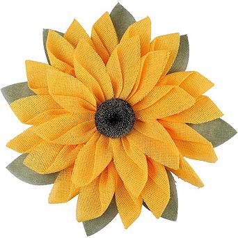 16.5 Inch Sunflower Wreath with Burlap for Front Door Rustic Decor