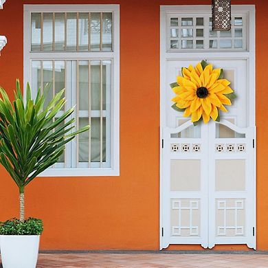 16.5 Inch Sunflower Wreath with Burlap for Front Door Rustic Decor
