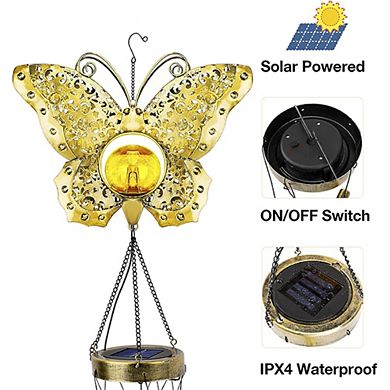 Butterfly Glass Ball Waterproof Wind Chimes