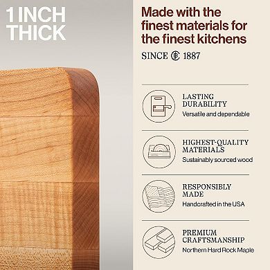Chop-N-Slice 16x10 Maple Cutting Board, Reversible Edge-Grain, 4.5 lb