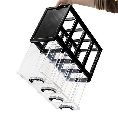 Desktop 4-Drawer Organizer Clear Plastic Storage Unit