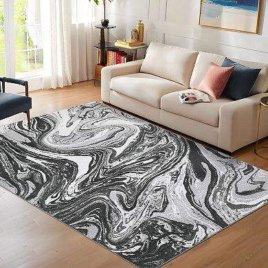 Modern Abstract Rugs: Ultra-Soft, Machine Washable & Non-Slip, for Living Room, Bedroom, Kitchen